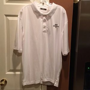 Men’s white golf shirt